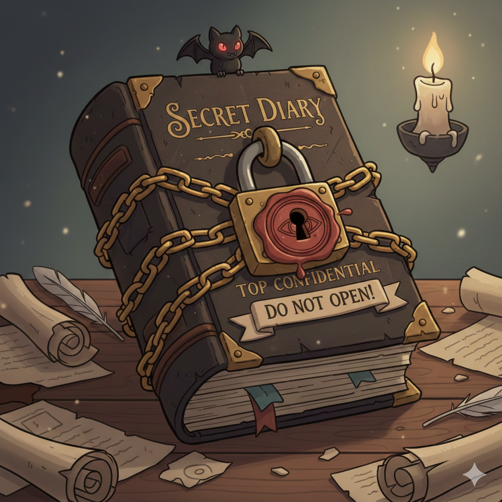 รูปภาพสมุดบันทึกลับพิเศษที่ถูกปิดผนึก