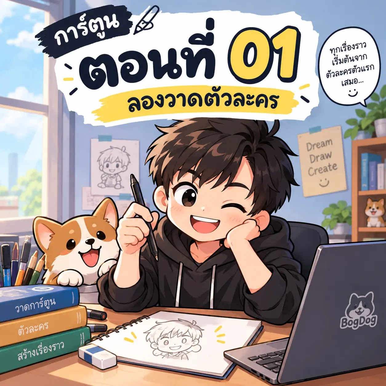 การ์ตูน_ตอนที่_01_ลองวาดตัวละคร